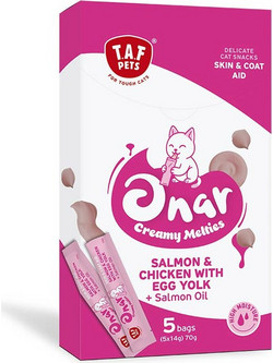 Taf Pets Onar Creamy Melties Skin & Coat Aid with Salmon, Chicken & Egg Yolk 5x14gr