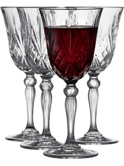 Lyngby Glass Σετ Ποτήρια Κρασιού Κρύσταλλο Κολωνάτα Melodia 270ml 4τμχ 916098