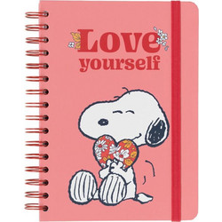 Grupo Erik Snoopy Love Yourself Σπιράλ Τετράδιο Ριγέ A5 Κοραλί CTFBA50042