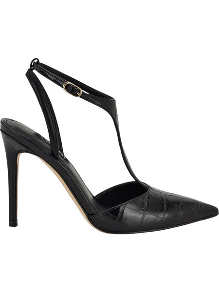 Nine West Γόβες Δερμάτινες με Τακούνι Στιλέτο με Λουράκι Μαύρες FIESTA3-01-001