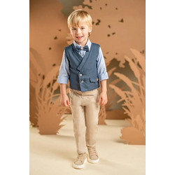 Baby Bloom Βαπτιστικό Κοστούμι με Παντελόνι Πουκάμισο & Γιλέκο 6τμχ 126-15