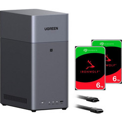 Ugreen DH2300 NAS Tower με 2 Θέση για M.2 και 1 Θύρα Ethernet & 2 x 6TB