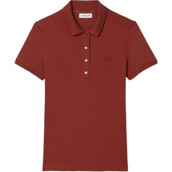 Lacoste Γυναικεία Μπλούζα Polo Κοντομάνικη Καφέ 3PF5462-AFS