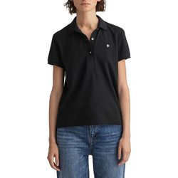 Gant Γυναικεία Μπλούζα Polo Κοντομάνικη Μαύρη 3GW4201216