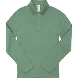 B&C Collection Γυναικεία Μπλούζα Polo Μακρυμάνικη Πράσινη PW464