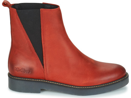 Kickers Γυναικεία Μποτάκια Chelsea Δερμάτινα Κόκκινα 911150-50-18