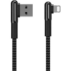 Remax RC-155i Braided Angle 90° USB-A to Lightning Cable 1m Black
