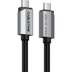 Cabletime CT-USB4V2 Braided USB-C to USB-C 240W 1m Black