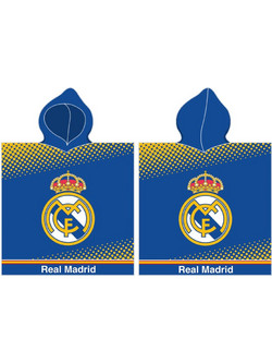 Real Madrid Παιδικό Πόντσο Θαλάσσης Microfiber Μπλε 55x110cm CBX171171RM
