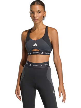 Adidas Techfit Workout Αθλητικό Μπουστάκι με Μέτρια Στήριξη Μαύρο JY8357