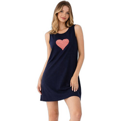 Cherry Γυναικείο Νυχτικό Καλοκαιρινό Βαμβακερό Navy Μπλε CH-6014-2