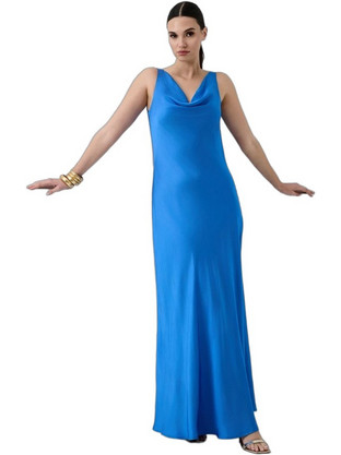Desiree Maxi Καλοκαιρινό Φόρεμα για Γάμο / Βάπτιση Μπλε 08.44058