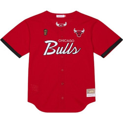Mitchell & Ness Ανδρικό Πουκάμισο Βαμβακερό Κοντομάνικο Κανονική Γραμμή με Mao Γιακά Κόκκινο TP16323-CBUSCAR