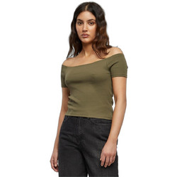 Urban Classics Γυναικείο Καλοκαιρινό Crop Top Ριπ Χακί TB1500-00176