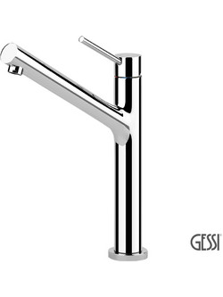 Gessi Thalium BAK-213-23551-031 Μπαταρία Κουζίνας Πάγκου Διπλής Παροχής Ανάμεικτη Inox