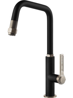Gessi Officine 60053-599 Μπαταρία Κουζίνας Πάγκου Διπλής Παροχής Ανάμεικτη με Ντουζ Μαύρη
