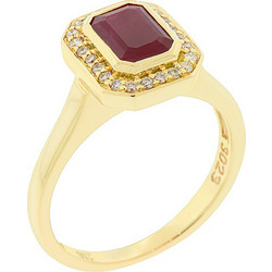Million Diamonds Γυναικείο Δαχτυλίδι Ροζέτα από Xρυσό 18K με Ρουμπίνι RL21945