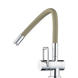 Macart Arwa Twinflex BP03008041 Μπαταρία Κουζίνας Πάγκου Διπλής Παροχής Ανάμεικτη με Εύκαμπτο Ρουξούνι Μπεζ