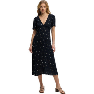 Superdry Midi Καλοκαιρινό Βραδινό Φόρεμα Μεταξωτό Μαύρο W8012077A-LO7 Superdry Midi Καλοκαιρινό Βραδινό Φόρεμα Μεταξωτό Μαύρο W8012077A-LO7