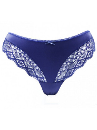 Papatya Γυναικείο Sexy String με Δαντέλα Royal Blue 4273