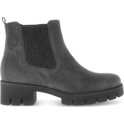 Gabor Γυναικεία Μποτάκια Chelsea Suede Ανθρακί με Χοντρό Χαμηλό Τακούνι 31710-19