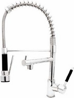 Interflex Double 086241 Μπαταρία Κουζίνας Πάγκου Τριπλής Παροχής Ανάμεικτη με Σπιράλ Inox