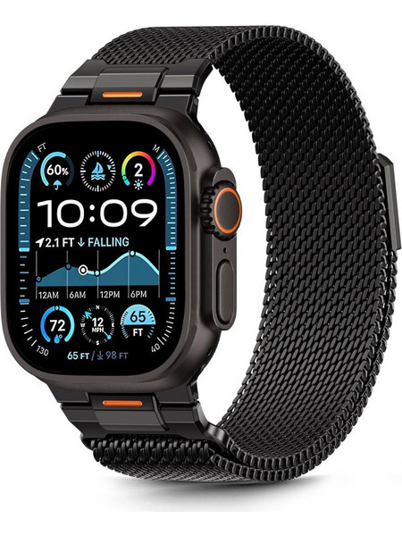 Tech-Protect Milano Vanguard Λουράκι Μεταλλικό Black (Apple Watch 44 / 45 / 46 / 49mm)