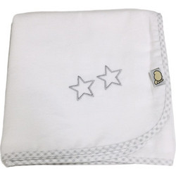 Figlio Bino Stars Πάνα Αγκαλιάς Φανελένια Λευκή Γκρι 90x88cm 35-01
