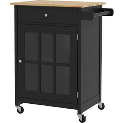 HOMCOM 8056644252130 Τρόλεϊ Ξύλινο 2 Θέσεων 67x48x86.5cm