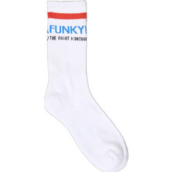 Funky Buddha Βαμβακερές Γυναικείες Κάλτσες Λευκές με Σχέδια FBL013-425-10