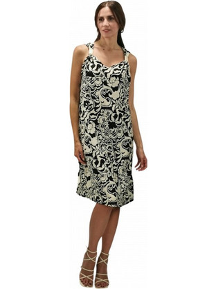 Billy's Fashion Midi Καλοκαιρινό Καθημερινό Φόρεμα Εκρού 26096
