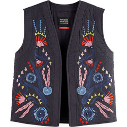 Scotch & Soda Αμάνικο Γυναικείο Μπουφάν Καπιτονέ Μακρύ Ανθρακί U9G00797T-078