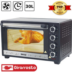 Bakaji 8054143005400 Ηλεκτρικό Φουρνάκι 30lt χωρίς Εστίες με Αέρα και Grill