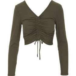 Only Γυναικείο Χειμερινό Crop Top Χακί 15252040