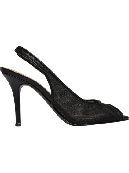 Guess Kisco Γόβες Slingback Δερμάτινες με Τακούνι Στιλέτο Μαύρες FLJKISFAL07