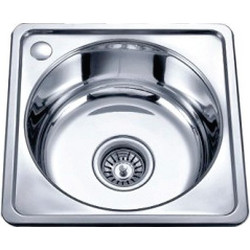 Inter Ceramic Ένθετος Νεροχύτης Inox Λείος (Σατινέ) Inox 40x40cm ICK4040P