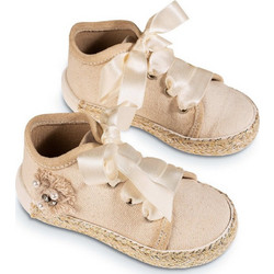 Babywalker Βαπτιστικά Μποτάκια για Κορίτσι Υφασμάτινα Ανατομικά Μπεζ EXC5851