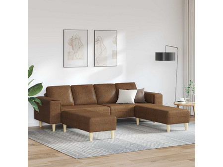 vidaXL Καναπές Βελούδινος Καφέ 250x188x76cm 3335139