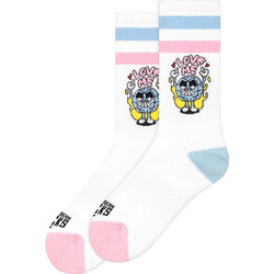 American Socks Earth Crush Ανδρικές Κάλτσες Ψηλές με Σχέδια Λευκές AS522