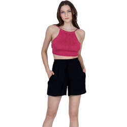 AGGEL Γυναικείο Καλοκαιρινό Crop Top Φούξια SS41069K-1034