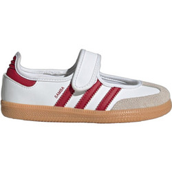 Adidas Samba Jane Παιδικές Μπαλαρίνες Πάνινες με Σκρατς Λευκές Μπορντό KJ2660