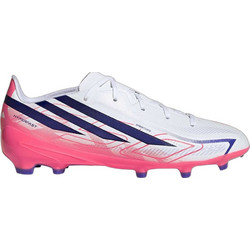 Adidas F50 Hyperfast League FG KK1397 Παιδικά Ποδοσφαιρικά Παπούτσια με Τάπες Λευκά Ροζ