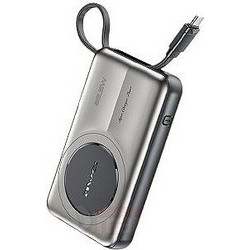 Awei PA-22 Wireless Power Bank 10000mAh 22.5W με Ενσωματωμένο Καλώδιο USB-C Grey