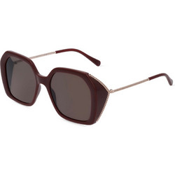 Stella McCartney SC40059I-48E Γυναικεία Γυαλιά Ηλίου Πολυγωνικά Μεταλλικά Χρυσά με Καφέ Φακό