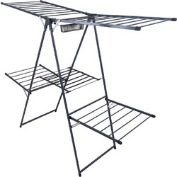 Stewe Home STE-036932-P36932 Πτυσσόμενη Απλώστρα Ρούχων Δαπέδου Μεταλλική 151.5x60.5x149cm με Μήκος Απλώματος 27m