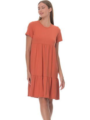PNN Nightwear Mini Καλοκαιρινό Καθημερινό Φόρεμα Μεταξωτό Πορτοκαλί 0263-0014-4
