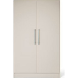 PoliHome Δίφυλλη Ντουλάπα Ρούχων Luvia II Λευκή Μπεζ 120x60x200cm 163173099