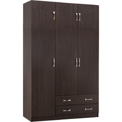 B2BMarkt Τρίφυλλη Ντουλάπα Ρούχων με Πατάρι Zebrano 150x55x240cm 9995785