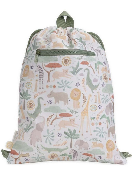 Little Dutch Safari Friends Παιδική Τσάντα Πλάτης Γυμναστηρίου Μπεζ LD4923