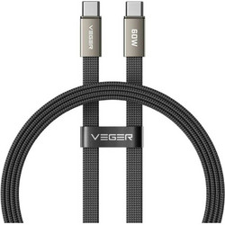 Veger CC06-MTB Braided Flat USB-C to USB-C 60W 1.2m Black